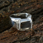 Smoky Quartz Solitaire Russian Silver Brown Gemstone Essential  Contemporary Ring Jewellery