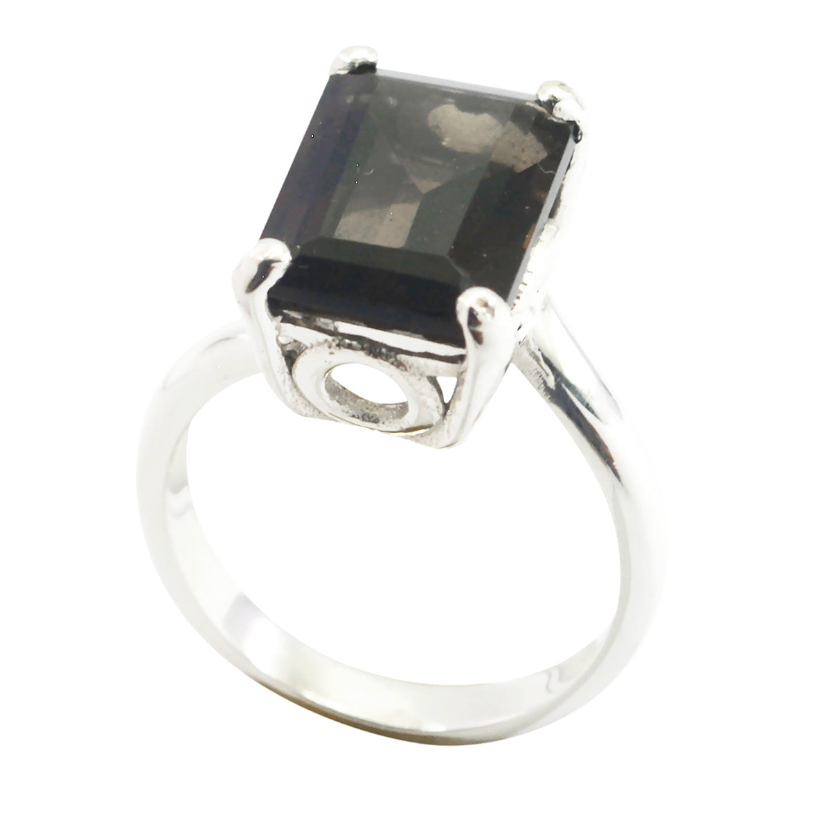 smoky quartz Solitaire Russian Silver Brown Gemstone Mid weight Graceful Ring Jewellery