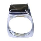 smoky quartz Solitaire Egyptian 925 Silver Brown Gems Versatile Art Deco Ring Jewellery