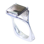 smoky quartz Solitaire Egyptian 925 Silver Brown Gems Versatile Art Deco Ring Jewellery