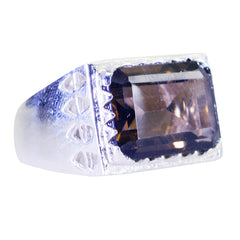 smoky quartz Solitaire German 925 Sterling Silver Brown Gemstones Chunky Traditional Ring Jewellery