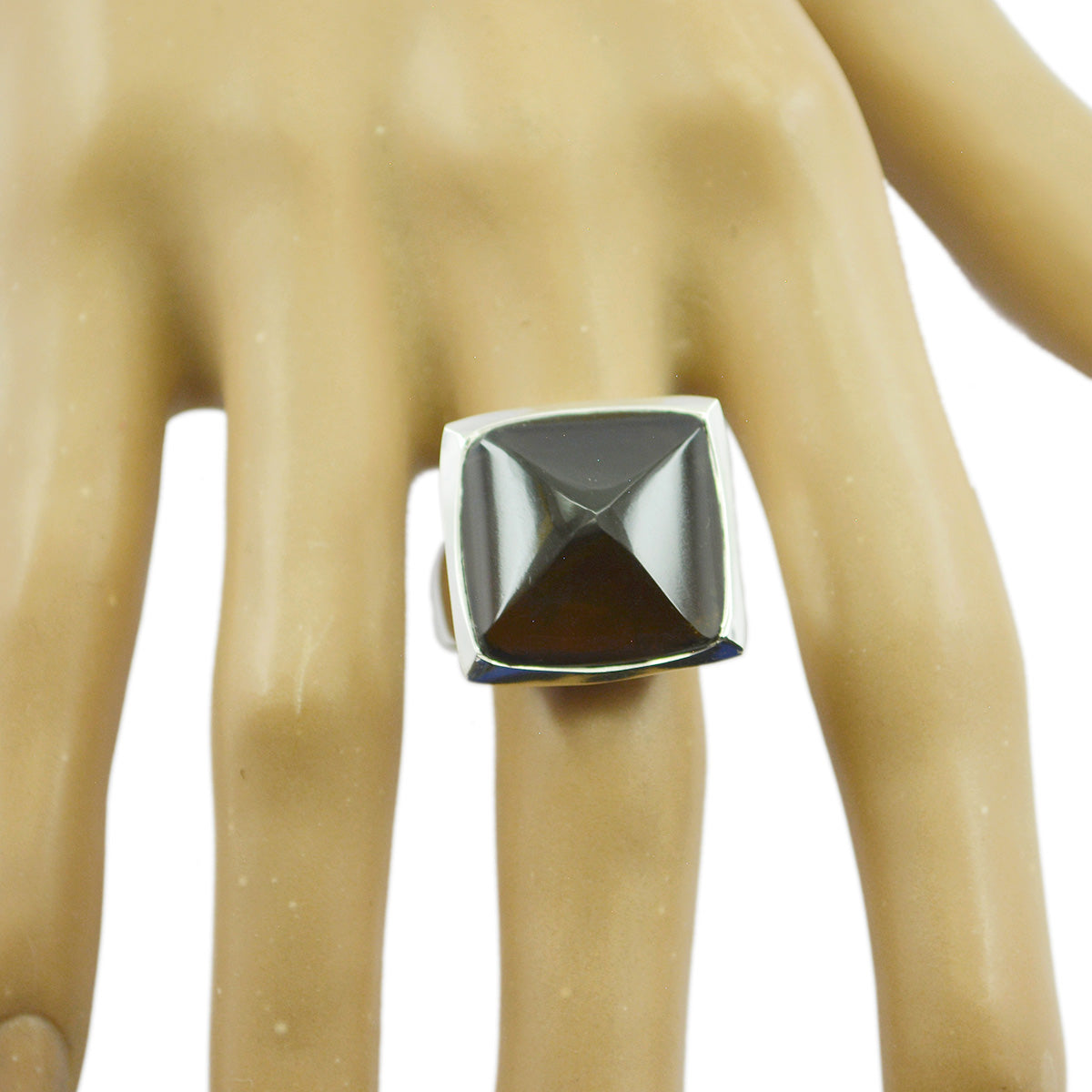 smoky quartz Solitaire Egyptian 92.5 Silver Brown Gemstone Chunky antique Ring Jewellery