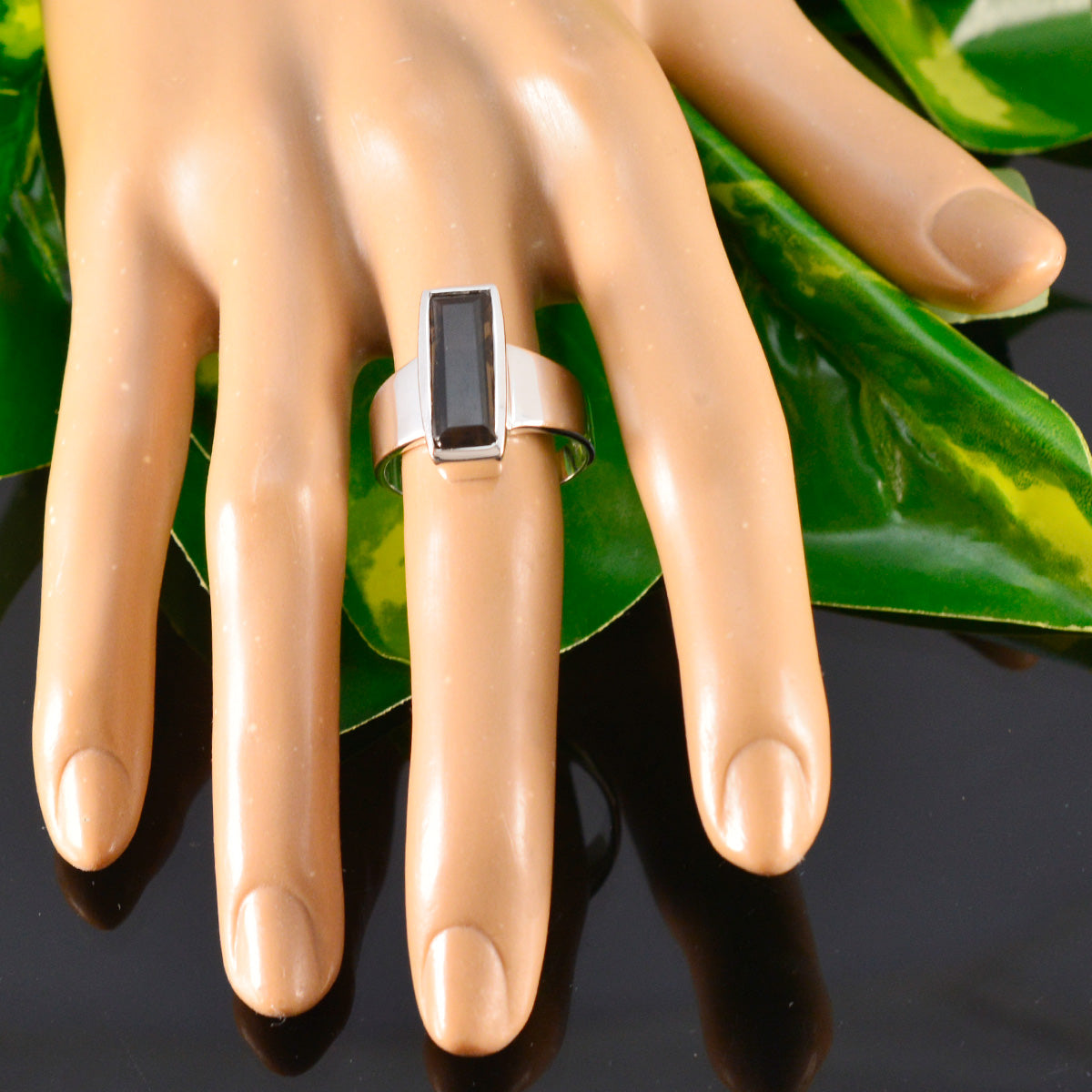 Smoky Quartz Solitaire Egyptian 925 Sterling Silver Brown Gemstones Eye catching Trendy Ring Jewellery