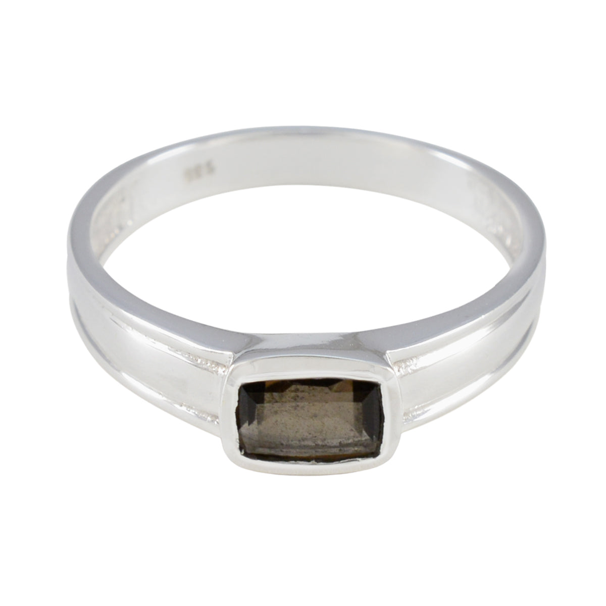 Smoky Quartz Solitaire African 92.5 Silver Brown Gemstones Slim Glamorous Ring Jewellery