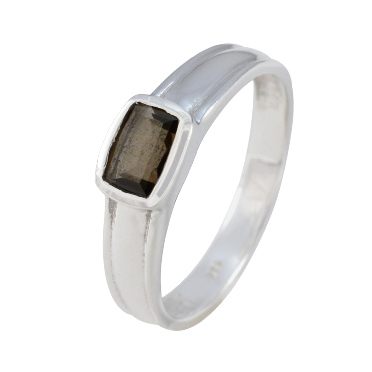 Rökkvarts Solitaire Afrikansk 92.5 Silver Bruna Ädelstenar Smal Glamorös Ring Smycken Sekundär produktbild