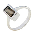 smoky quartz Solitaire French 92.5 Silver Brown Gemstone Featherlight Fairytale Ring Jewellery