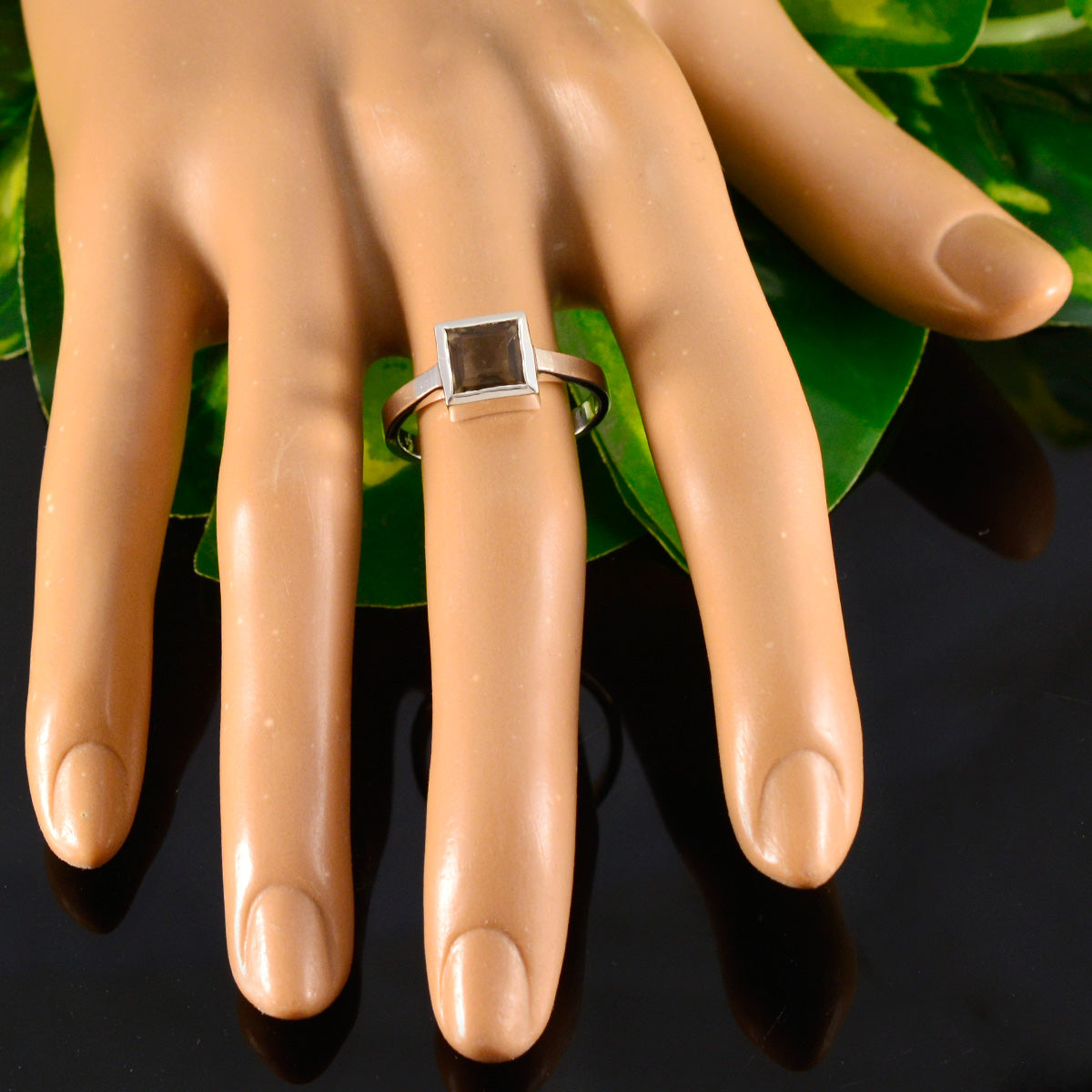 Smoky Quartz Solitaire African 925 Sterling Silver Brown Gemstones Featherlight Sophisticated Ring Jewellery