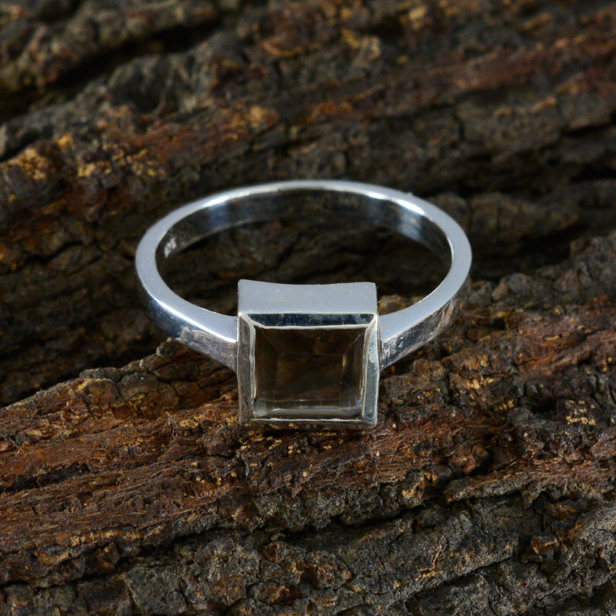 Smoky Quartz Solitaire African 925 Sterling Silver Brown Gemstones Featherlight Sophisticated Ring Jewellery