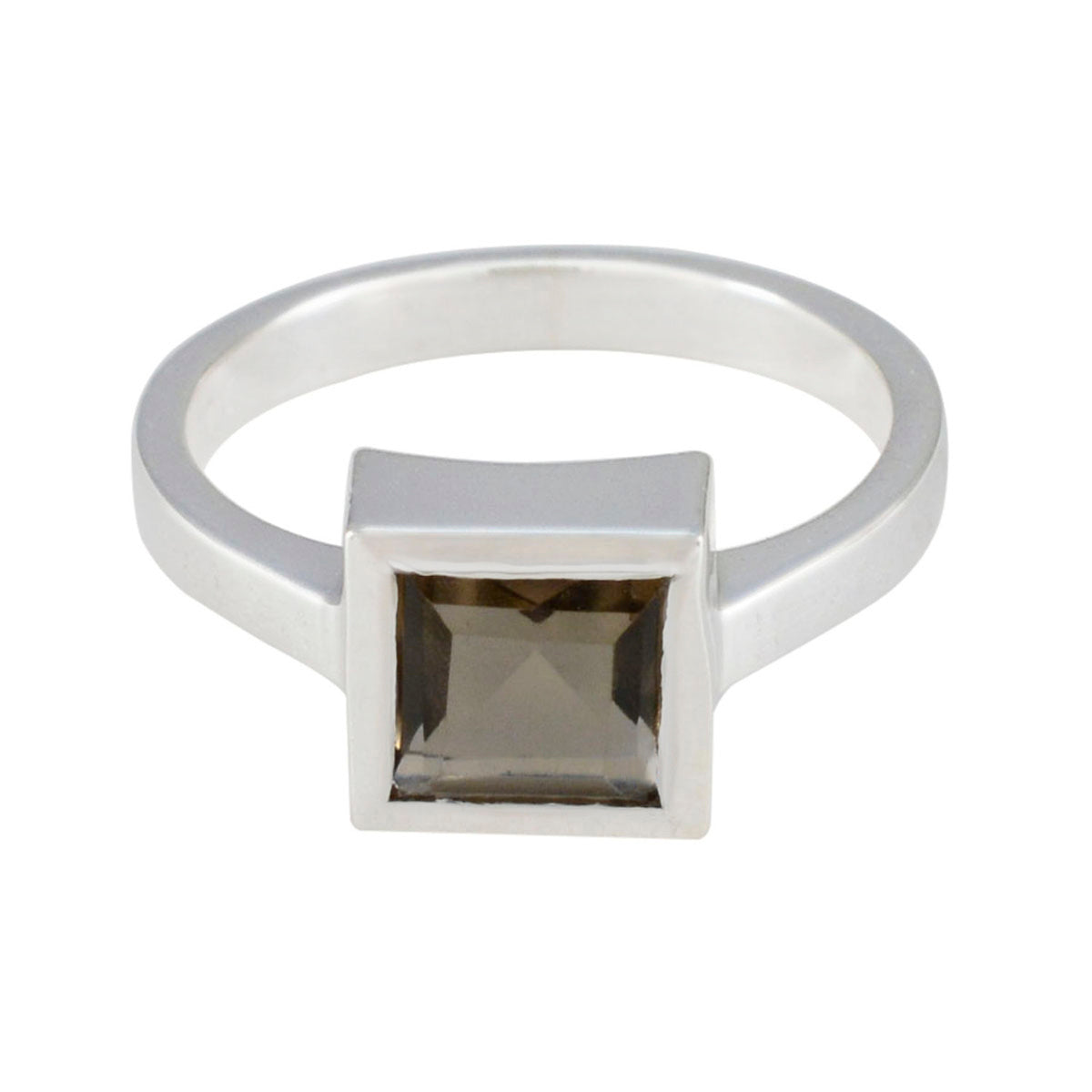 Smoky Quartz Solitaire African 925 Sterling Silver Brown Gemstones Featherlight Sophisticated Ring Jewellery Huvudsaklig produktbild