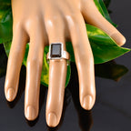 Smoky Quartz Solitaire Italian Silver Brown Gemstones Edgy Abstract Ring Jewellery