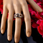 smoky quartz Solitaire Spanish 92.5 Silver Brown Gemstones Slim Filigree Ring Jewellery