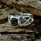 smoky quartz Solitaire Spanish 92.5 Silver Brown Gemstones Slim Filigree Ring Jewellery