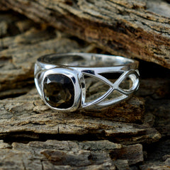 smoky quartz Solitaire Spanish 92.5 Silver Brown Gemstones Slim Filigree Ring Jewellery