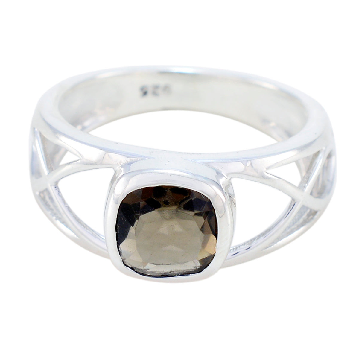 smoky quartz Solitaire Spanish 92.5 Silver Brown Gemstones Slim Filigree Ring Jewellery Immagine principale del prodotto