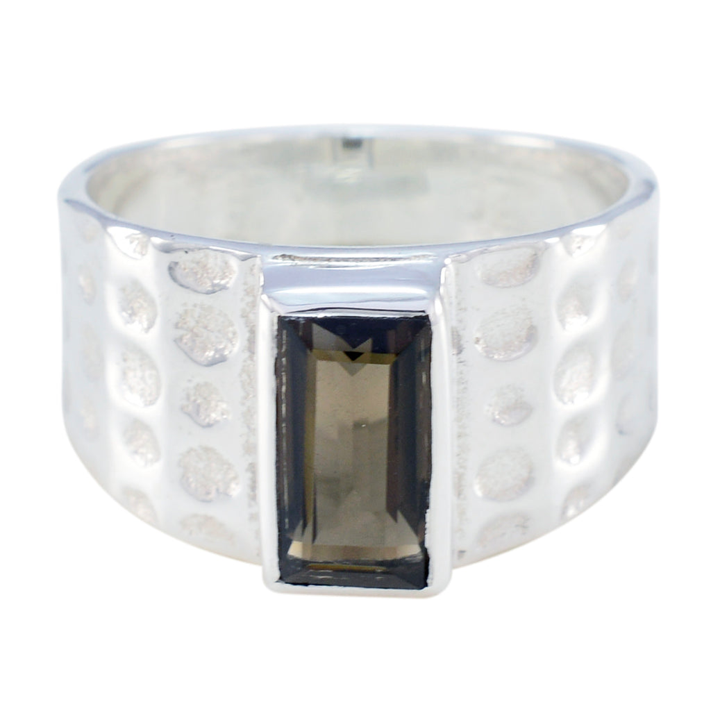 smoky quartz Solitaire African 92.5 Silver Brown Gems Minimal Feminine Ring Jewellery