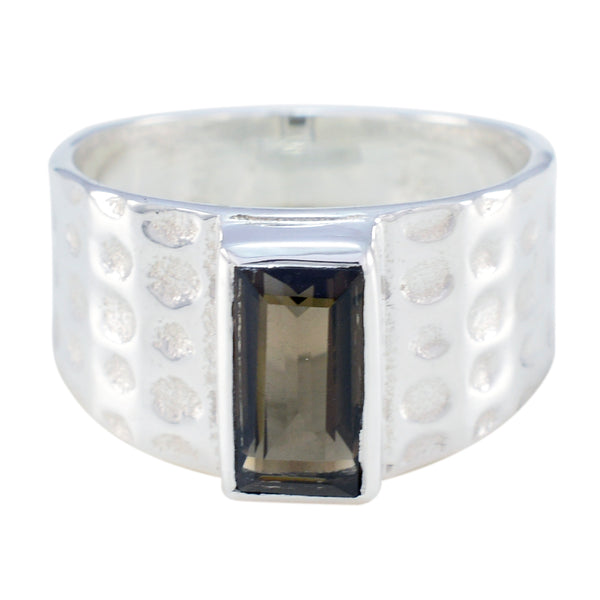 smoky quartz Solitaire African 92.5 Silver Brown Gems Minimal Feminine Ring Jewellery