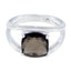 smoky quartz Solitaire Moroccan Silver Brown Gemstones Slim Boho Ring Jewellery