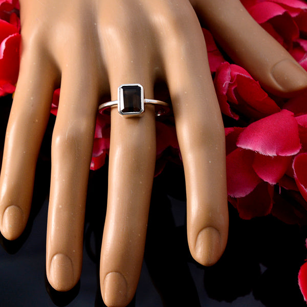 smoky quartz Solitaire Turkish 925 Silver Brown Gemstone Dainty Trendy Ring Jewellery
