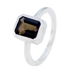 smoky quartz Solitaire Turkish 925 Silver Brown Gemstone Dainty Trendy Ring Jewellery
