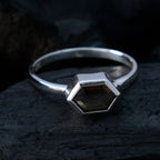 smoky quartz Solitaire Korean 925 Sterling Silver Brown Gems Dainty Artisan Ring Jewellery