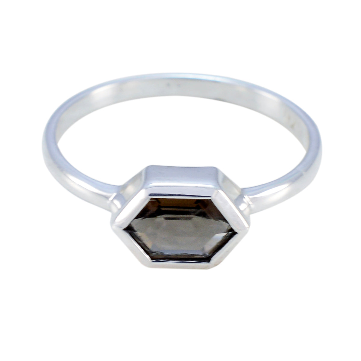 smoky quartz Solitaire Korean 925 Sterling Silver Brown Gems Dainty Artisan Ring Jewellery Image principale du produit