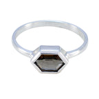 smoky quartz Solitaire Korean 925 Sterling Silver Brown Gems Dainty Artisan Ring Jewellery