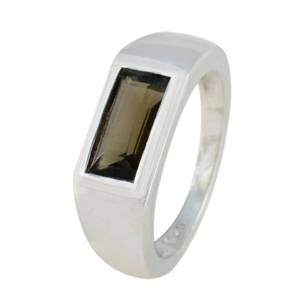 Smoky Quartz Solitaire Moroccan 92.5 Silver Brown Gemstone Tiny Fairytale Ring Jewellery