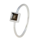 Smoky Quartz Solitaire Japanese 925 Sterling Silver Brown Gems Elegant  Graceful Ring Jewelry