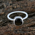 Smoky Quartz Solitaire American Silver Brown Gemstones Dainty Artisan Ring Jewellery