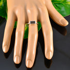Smoky Quartz Solitaire Korean Silver Brown Gems Delicate Glamorous Ring Jewelry