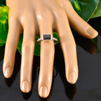 Smoky Quartz Solitaire American 92.5 Silver Brown Gemstones Whisper thin Romantic Ring Jewelry