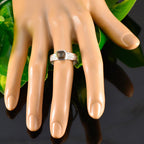 Smoky Quartz Solitaire Latin American 925 Sterling Silver Brown Gemstone Mid weight Rope Wire Band Jewelry