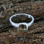 Smoky Quartz Solitaire German 925 Sterling Silver Brown Gemstones Featherlight Sophisticated Ring Jewelry