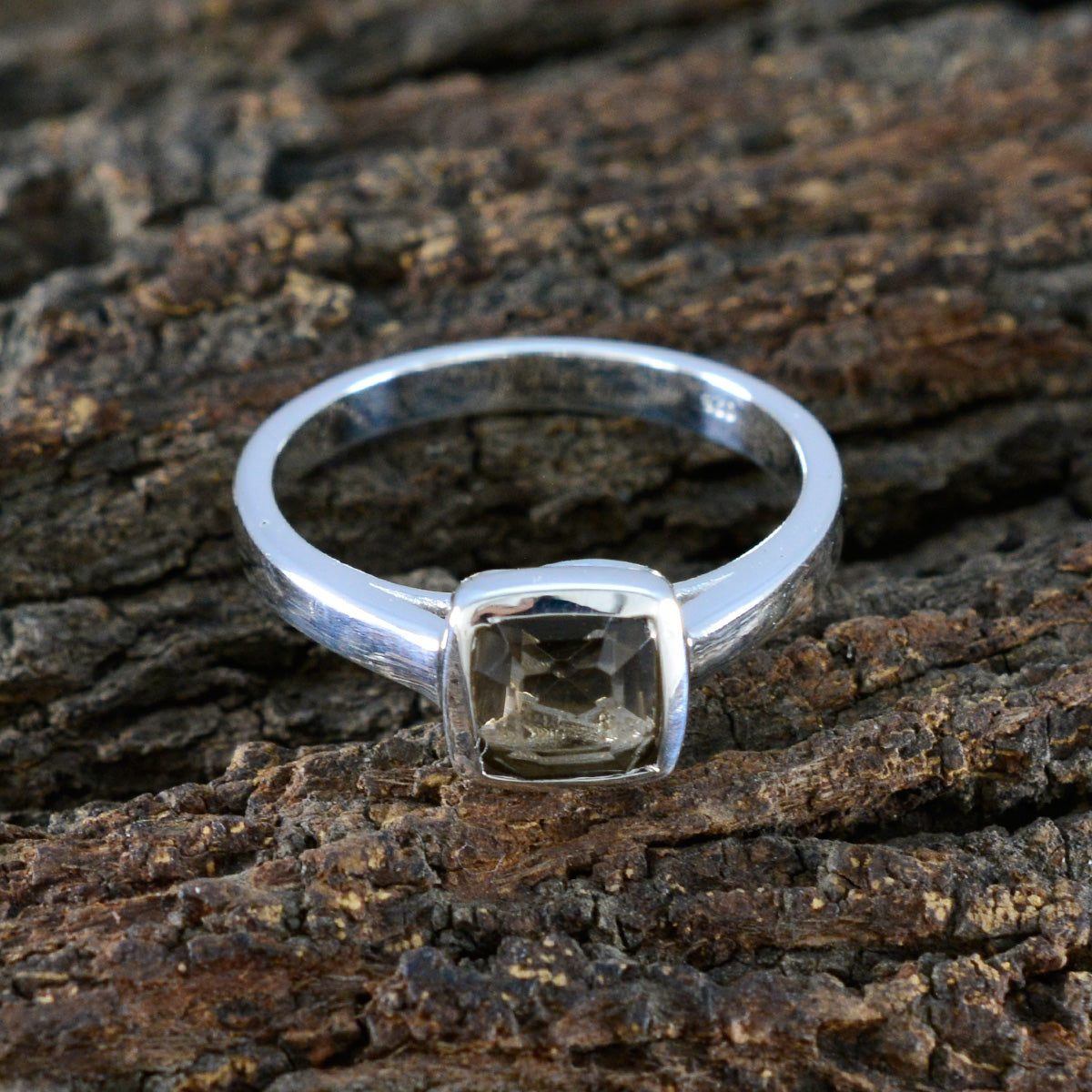 Smoky Quartz Solitaire German 925 Sterling Silver Brown Gemstones Featherlight Sophisticated Ring Jewelry