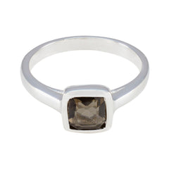 Smoky Quartz Solitaire German 925 Sterling Silver Brown Gemstones Featherlight Sophisticated Ring Jewelry