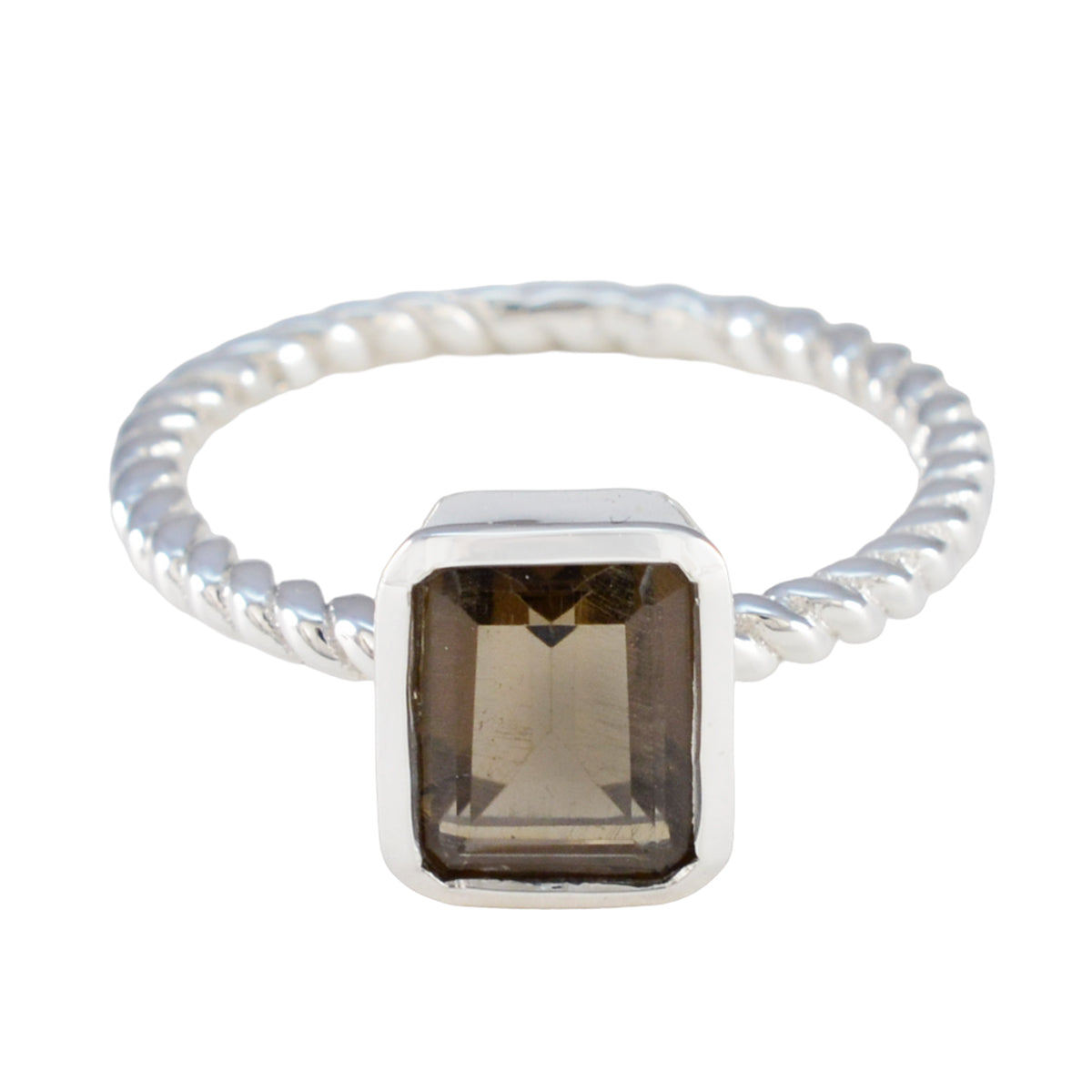 Smoky Quartz Solitaire African 925 Sterling Silver Brown Gems Featherlight Cultural Ring Jewellery Главное изображение товара