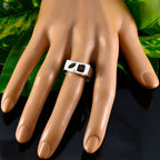 smoky quartz Toi et Moi French Silver Brown Gems Tiny Cultural Ring Jewellery