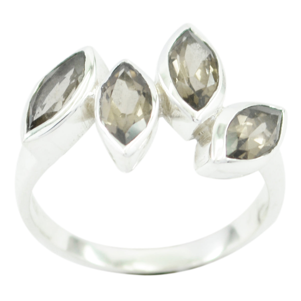smoky quartz quarter Russian Silver Brown Gemstones Featherlight Sophisticated Ring Jewelry