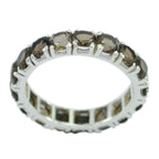 smoky quartz multiple Korean Silver Brown Gemstone Dainty Eternity Band Jewelry