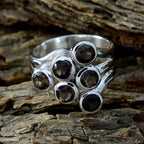 smoky quartz Hexa Spanish 925 Sterling Silver Brown Gemstone Edgy Contemporary Ring Jewelry