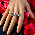 smoky quartz Toi et Moi Egyptian 925 Sterling Silver Brown Gems Eye catching Modern Ring Jewellery