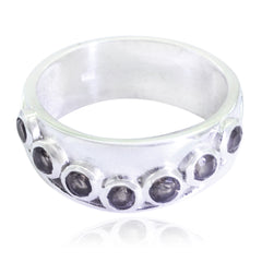 smoky quartz Hepta Russian 92.5 Silver Brown Gems Eye catching Eternity Band Jewelry