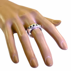 smoky quartz Hepta Russian 92.5 Silver Brown Gems Eye catching Eternity Band Jewelry