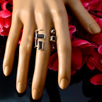 smoky quartz quarter Egyptian 92.5 Silver Brown Gemstone Mid weight Signet Ring Jewellery