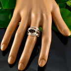 Smoky Quartz Toi et Moi Egyptian Sterling Silver Brown Gemstones Tiny Fairytale Ring Jewellery