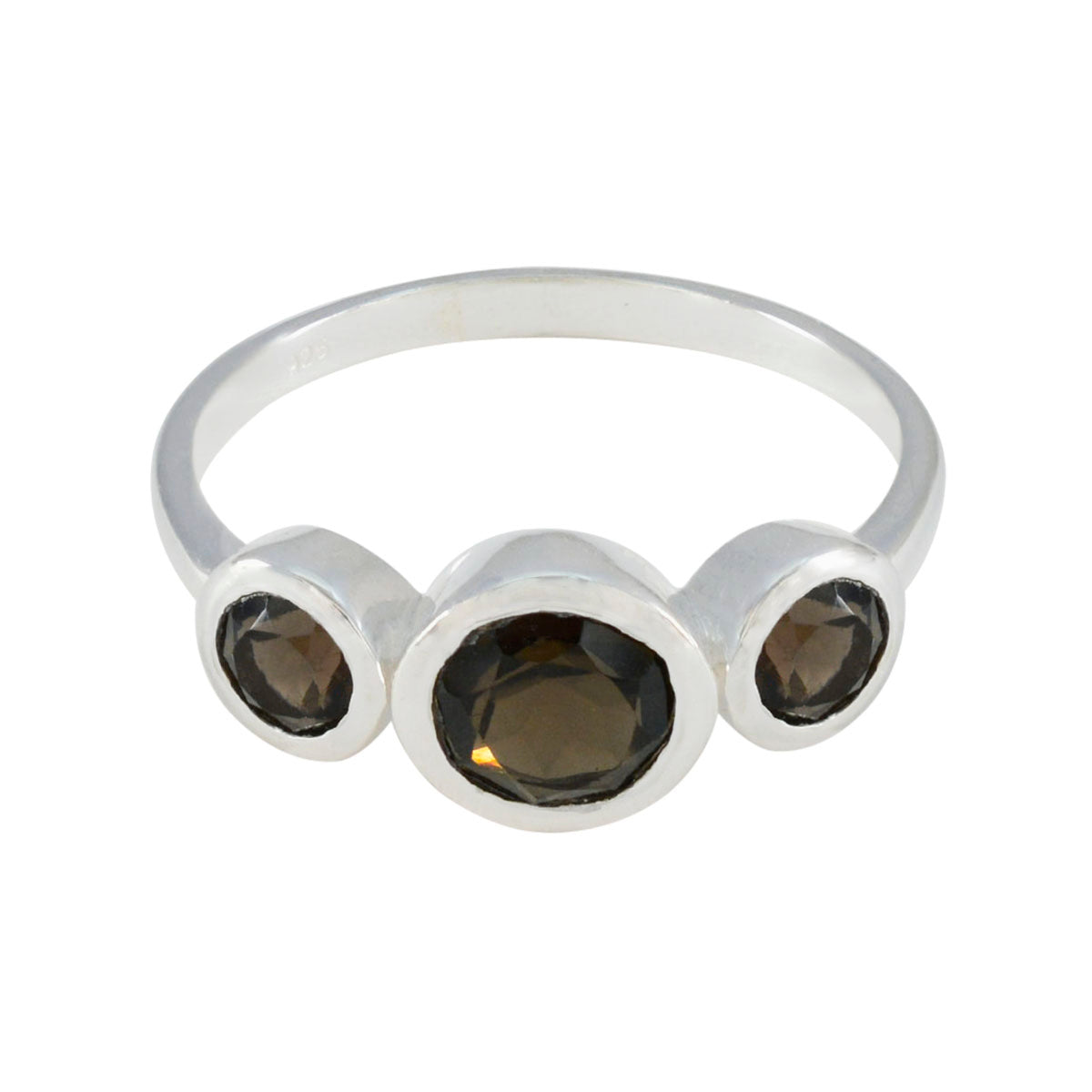 Smoky Quartz Trilogy Japanese Sterling Silver Brown Gemstone Whisper thin Romantic Ring Jewellery