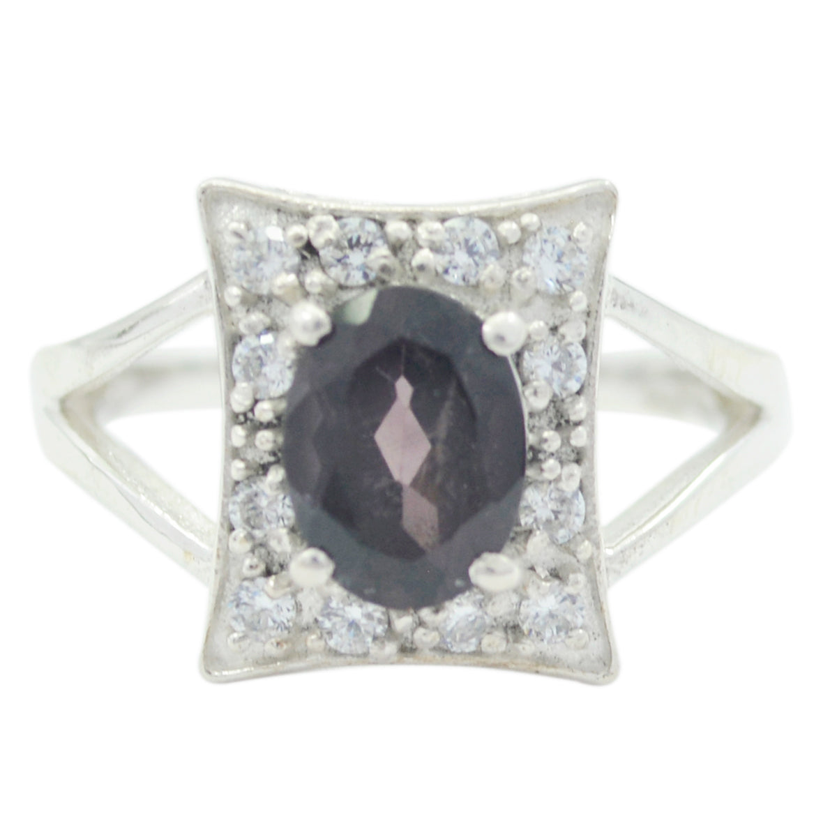 Rookkwarts Halo Turks 925 Sterling Zilver Bruine Edelstenen Fluisterdunne Luxe Ring Sieraden Secundaire afbeelding