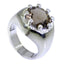 smoky quartz Halo Moroccan Sterling Silver Brown Gems Versatile Modern Ring Jewellery