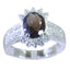 smoky quartz Halo Moroccan Silver Brown Gemstones Classic Contemporary Ring Jewelry