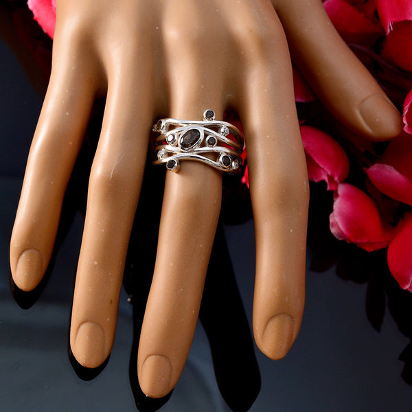 Multi Stone multiple Russian 92.5 Silver multicolor Gemstone Mid weight Graceful Ring Jewellery